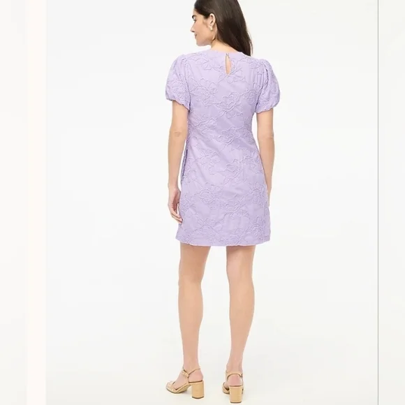 J.Crew Eyelet puff-sleeve mini dress :$128 Vintage Lilac size 4 - Picture 3 of 13